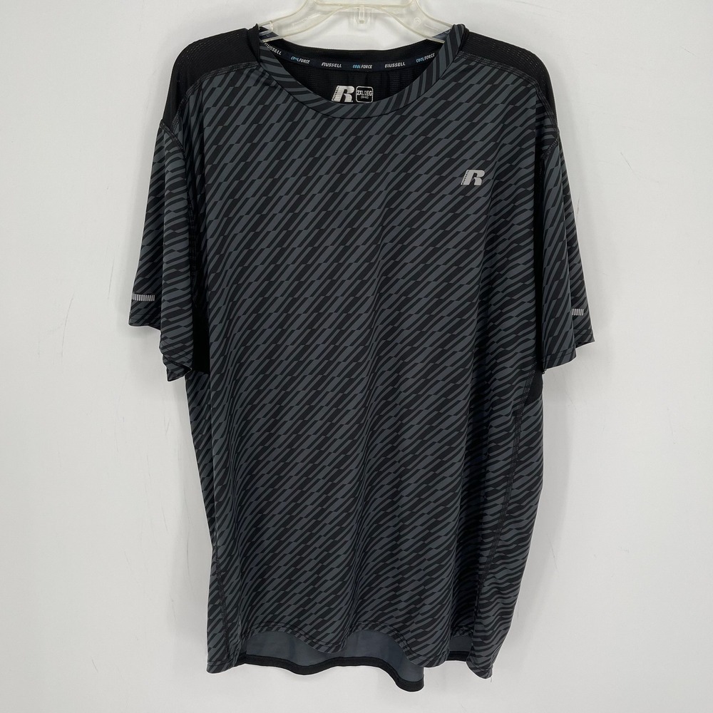 Russell Men's Gray CoolForce Intellifresh Gym Training T-Shirt Size 2XL 50-52